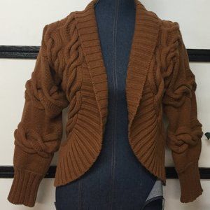 Neiman Marcus Cashmere Sweater Cardigan Size M Dark Tan color